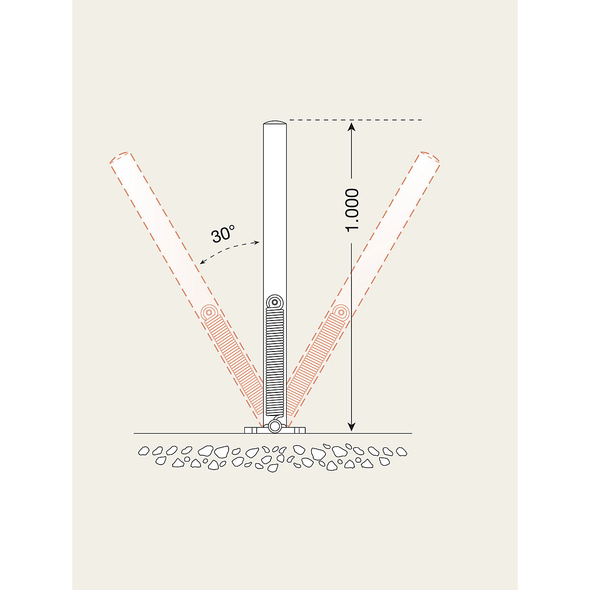 Potelet de délimitation en tube d'acier, polyvalents (Illustration du produit 3)-2