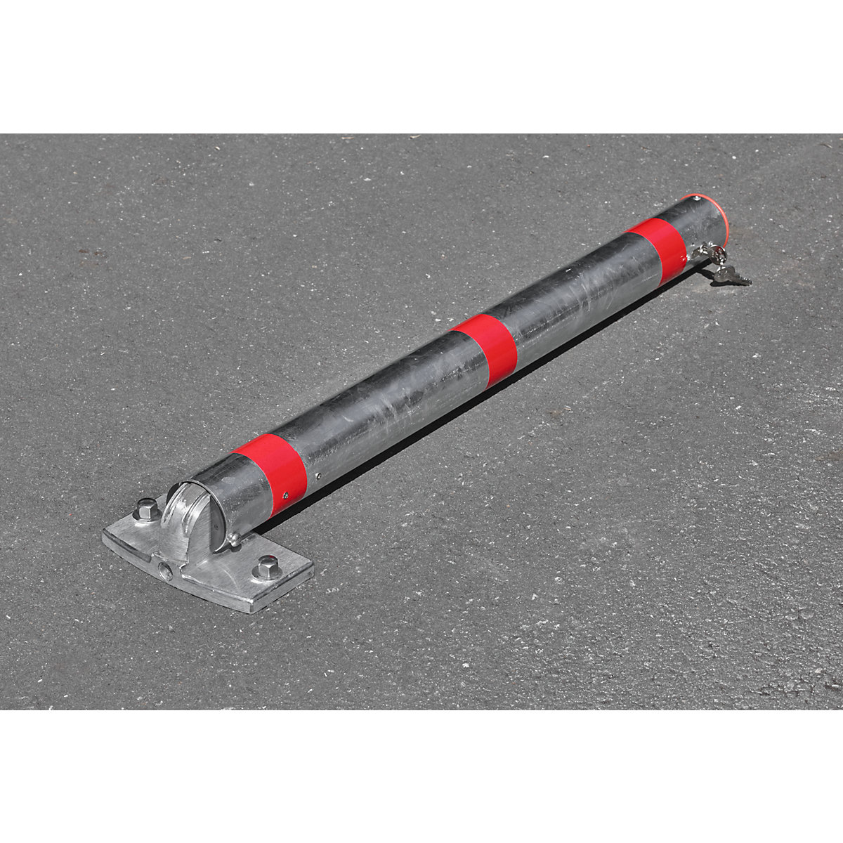 Potelet en tube rond d'aluminium, verrouillable (Illustration du produit 2)-1