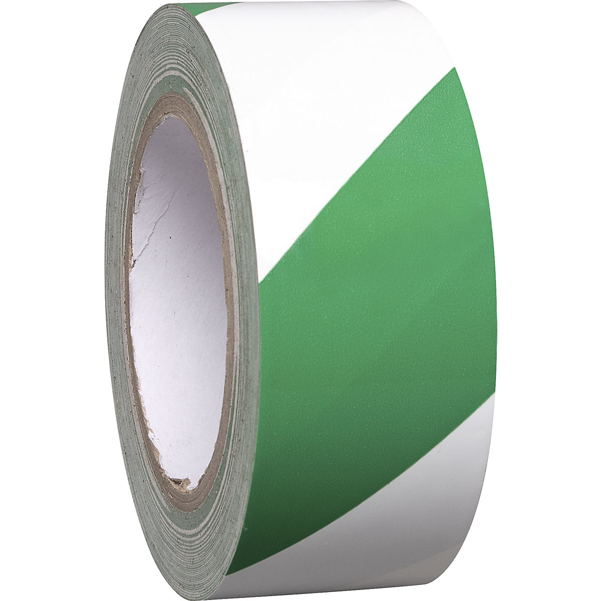 Bande de marquage de sol en vinyle bicolore, largeur 50 mm, vert / blanc, lot de 8 rouleaux-0