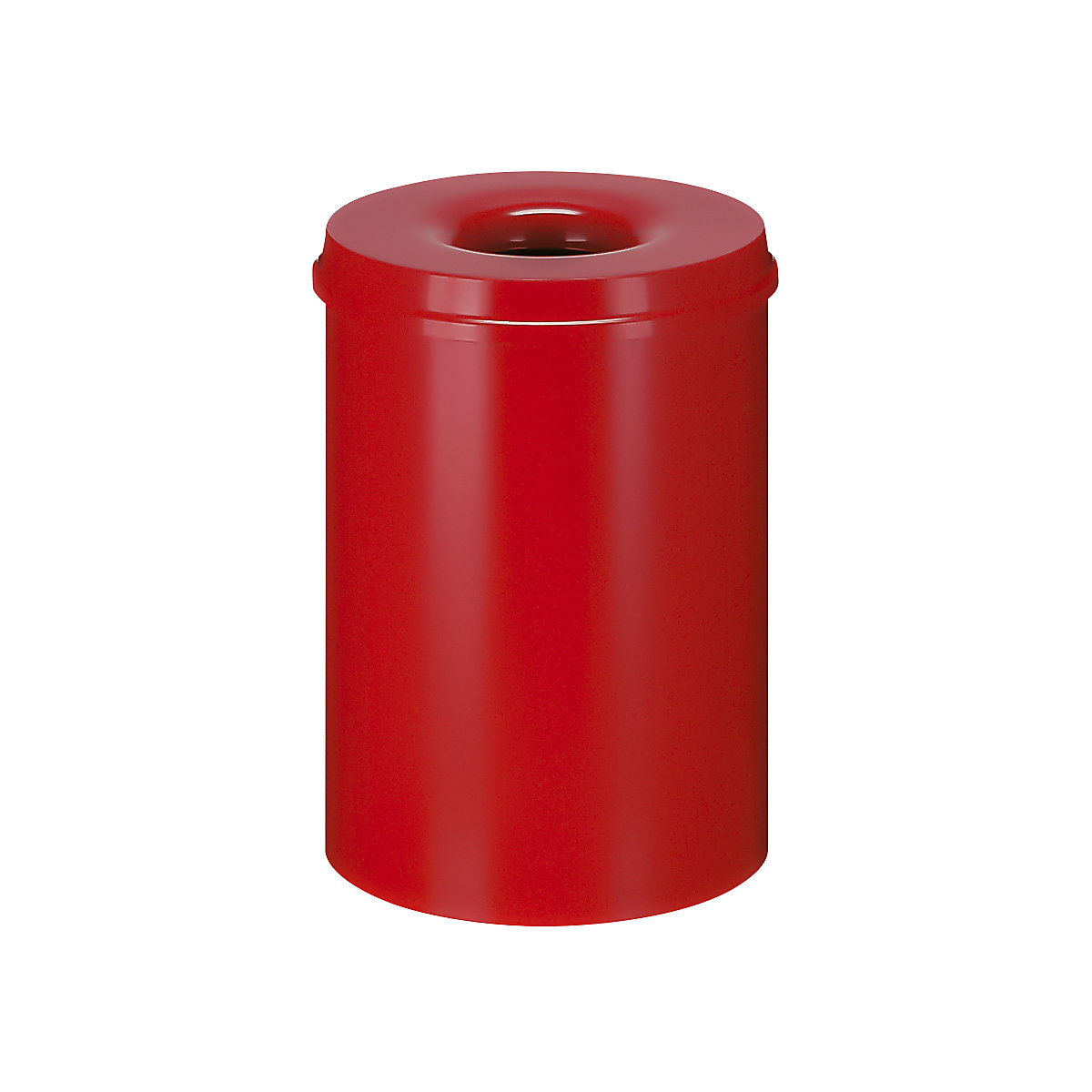 Cesto de papéis de segurança, aço, autoextintor, volume 30 l, AxØ 470 x 335 mm, corpo vermelho / cabeça de extinção vermelha-0