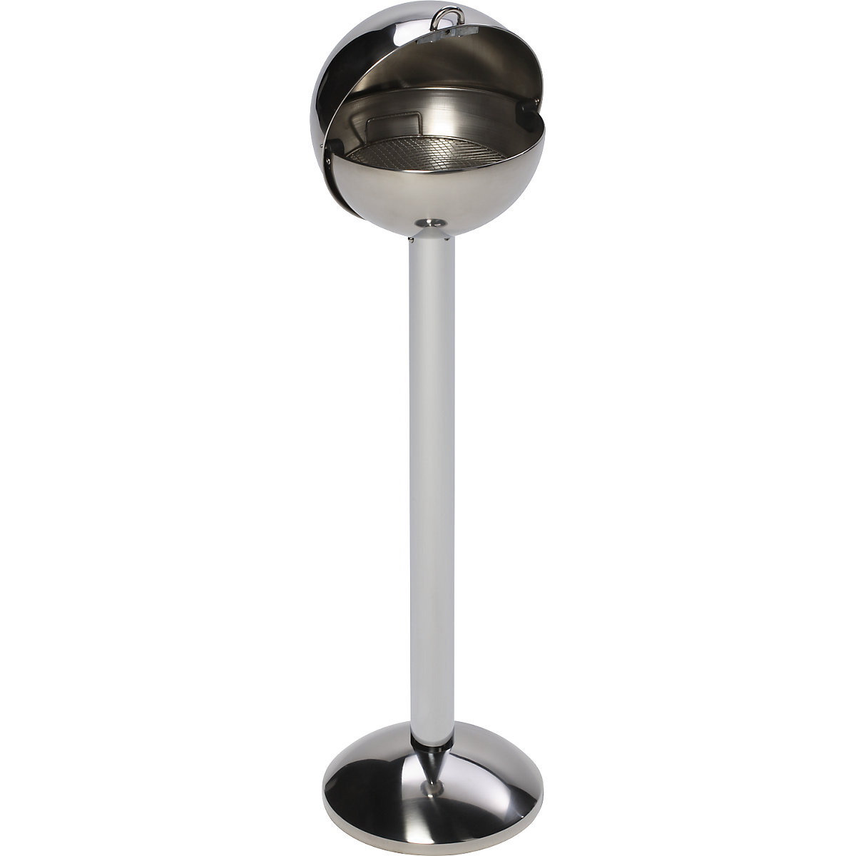 Cinzeiro de pé com forma de esfera em aço inoxidável – VAR