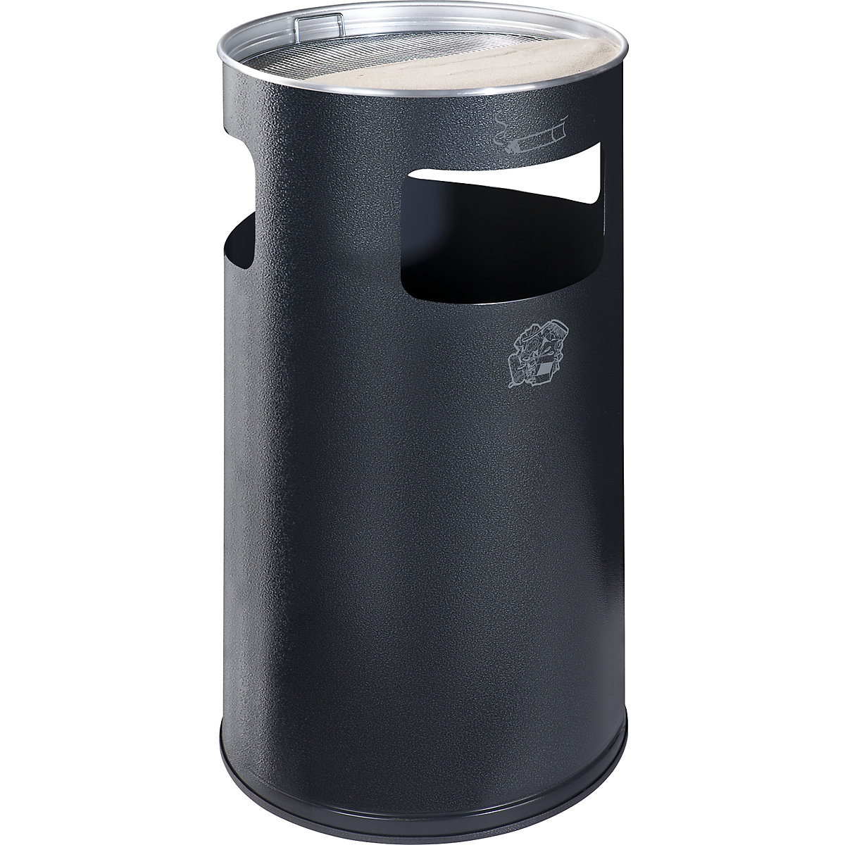 Cinzeiro combinado – VAR, volume 69 l, AxØ 760 x 420 mm, aço, granito-0