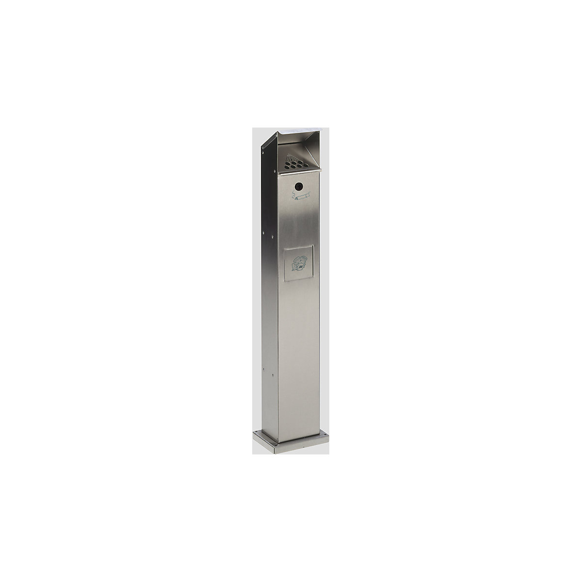 Cinzeiro de coluna combinado – VAR, volume 5 l, LxAxP 180 x 1150 x 150 mm, aço inoxidável-0