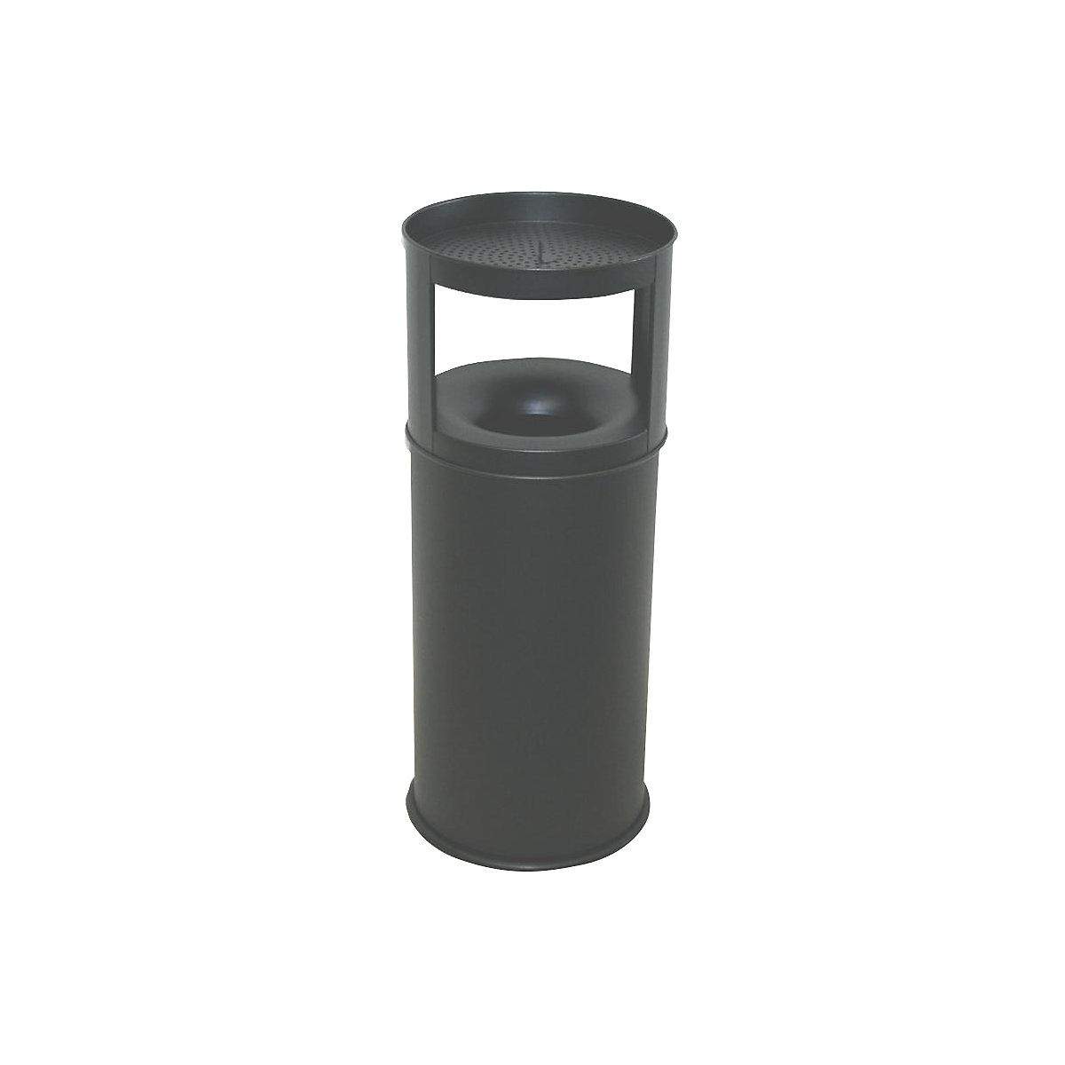 Cinzeiro de segurança combinado, autoextintor, chapa de aço, volume 40 l, AxØ 800 x 310 mm, preto-0