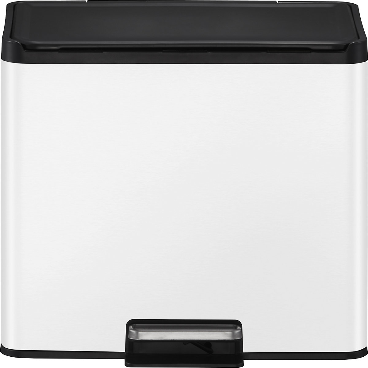 Balde com pedal Recycler, aço – EKO, 30 l, coletor duplo, branco-0