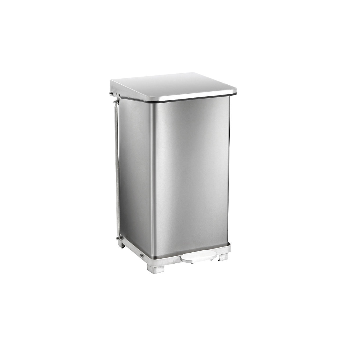 Balde de pedal industrial, aço inoxidável, capacidade 45 l, AxLxP 590 x 370 x 370 mm-0