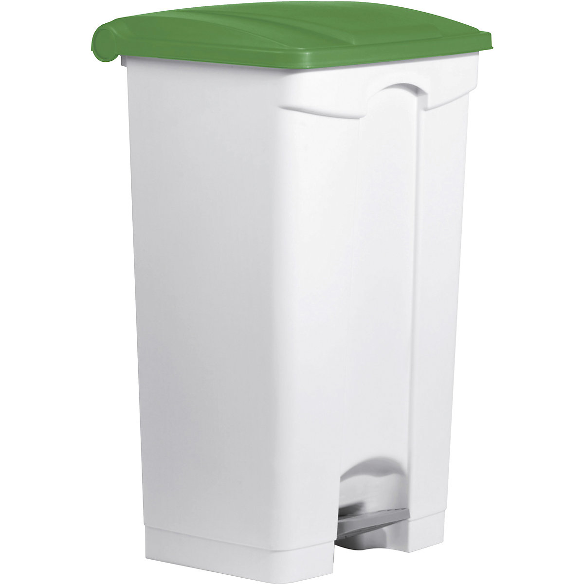 Balde de pedal – helit, em polipropileno, 90 l, tampa verde, com rodas-0