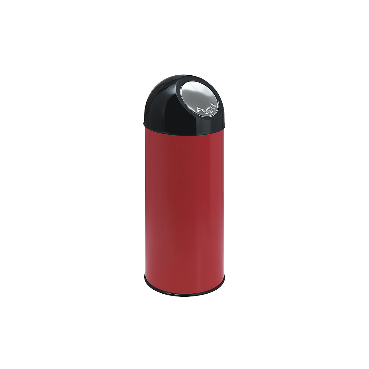 Balde do lixo Push, aço, volume 55 l, recipiente interior galvanizado, vermelho-0