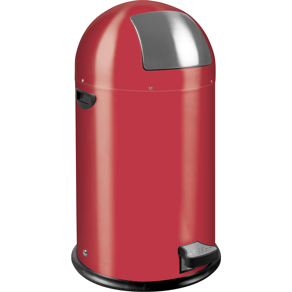 Balde do lixo Push com pedal – EKO, volume 33 l, AxØ 700 x 350 mm, vermelho-0