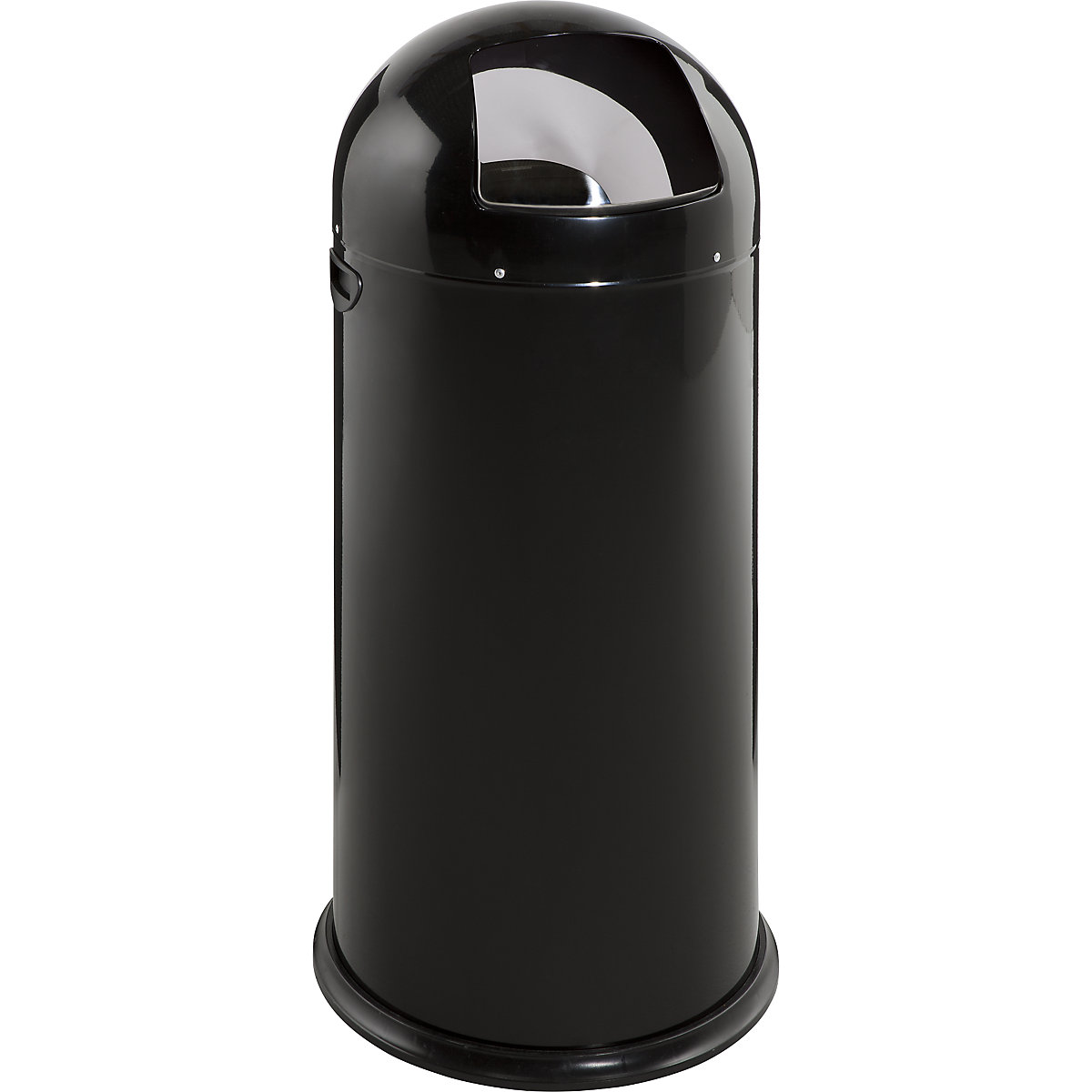 Balde do lixo com tampa de empurrar, aço – VAR, fecho autónomo, preto profundo, 52 l, altura 890 mm-0