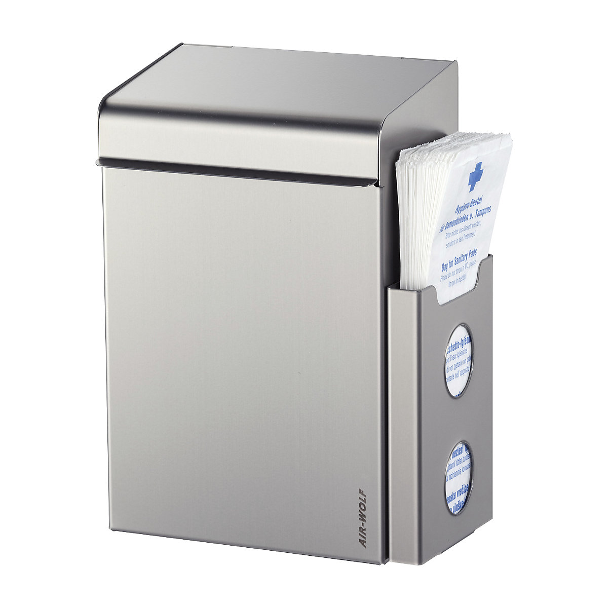 Coletor de lixo para produtos de higiene com dispensador de sacos – AIR-WOLF