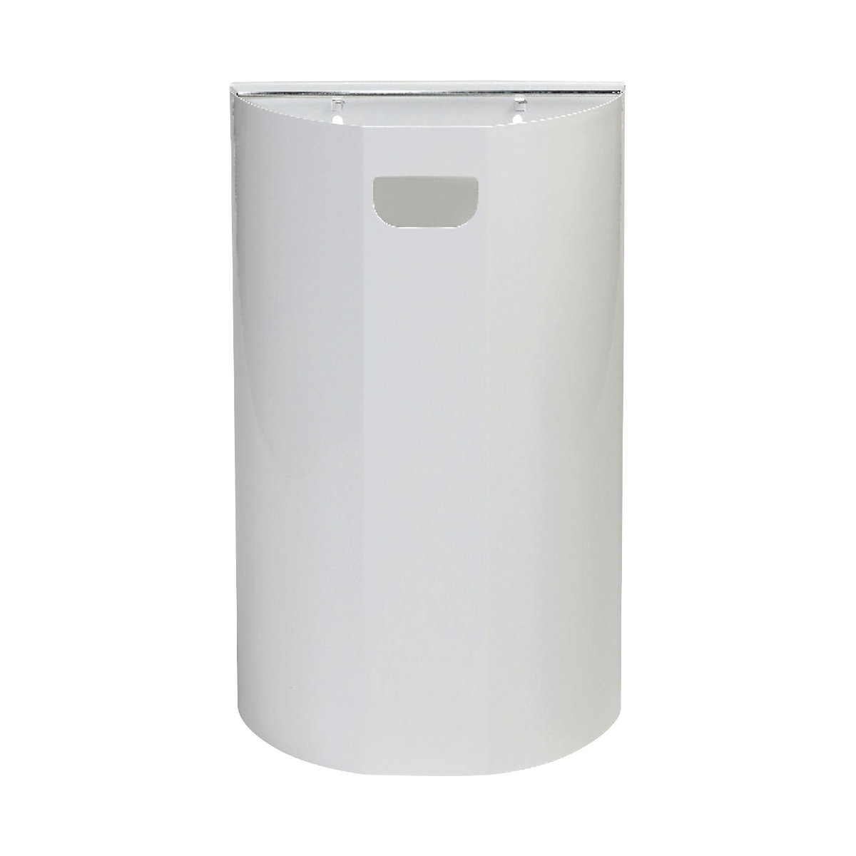 Recipiente de lixo de parede, semirredondo – Probbax, aço, branco, 40 l, AxL 660 x 400 mm-0