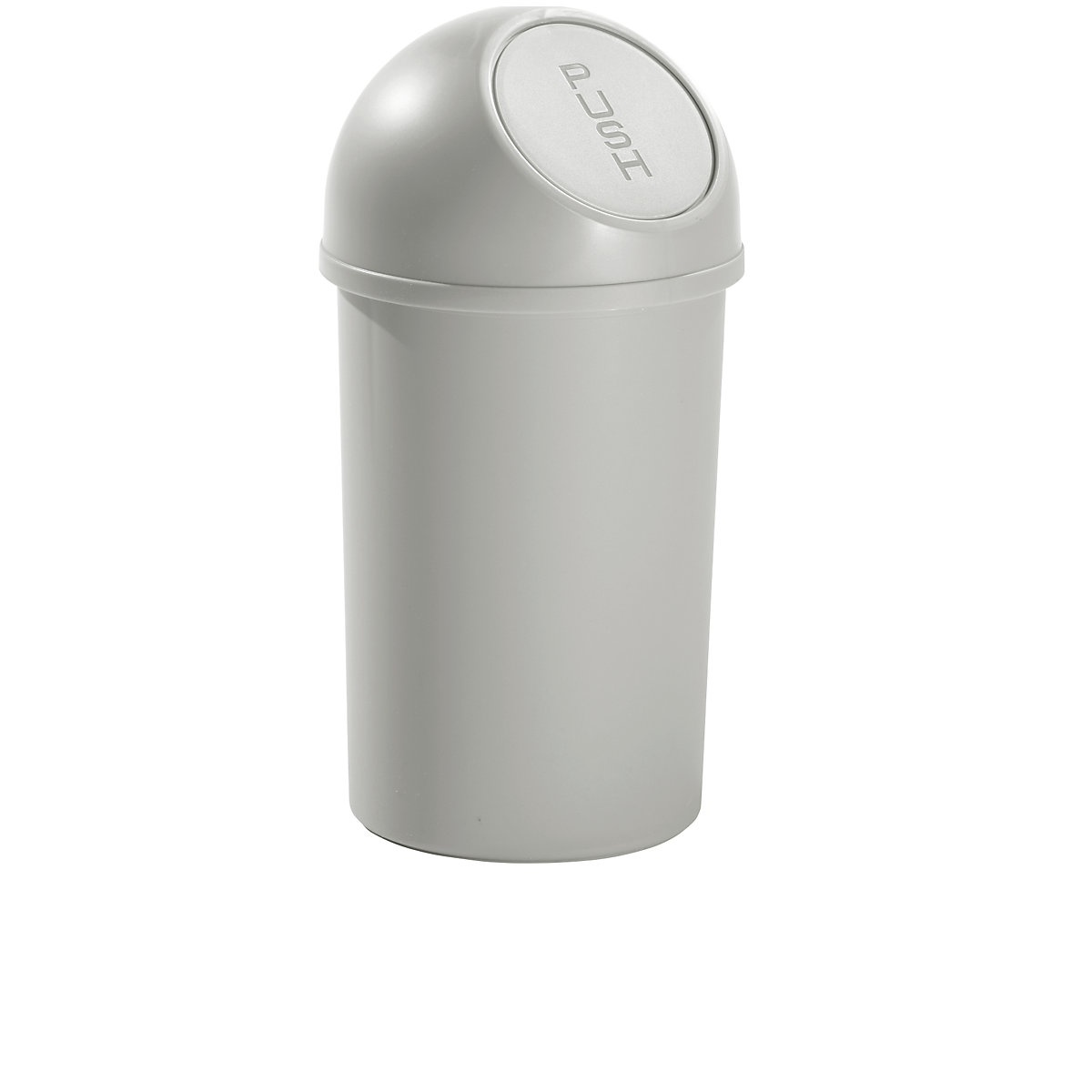 Recipiente do lixo Push – helit, em polipropileno, cinzento claro, capacidade 13 l, embalagem de 6 unid.-0