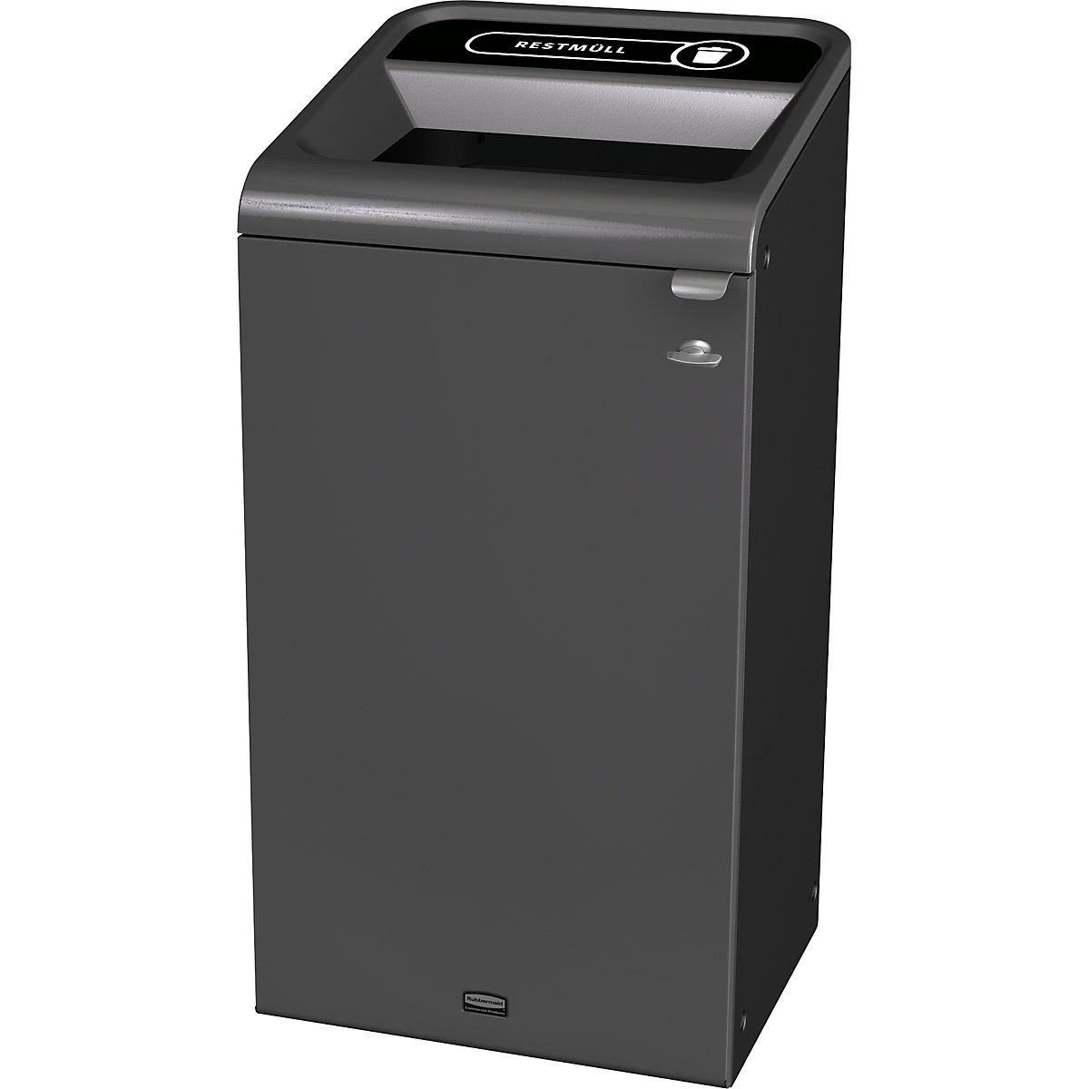 Coletor de materiais recicláveis Configure™ – Rubbermaid, aço galvanizado, capacidade 125 l, preto-0