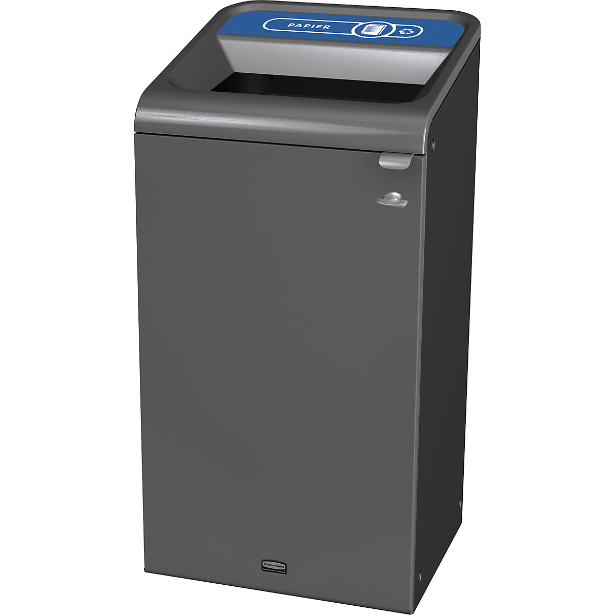 Coletor de materiais recicláveis Configure™ – Rubbermaid, aço galvanizado, capacidade 125 l, azul-0