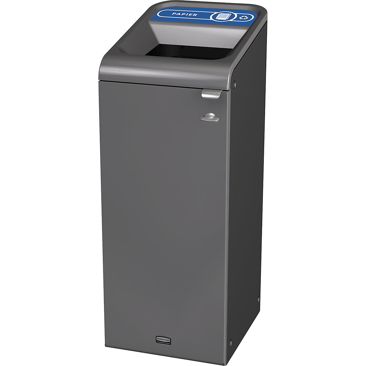 Coletor de materiais recicláveis Configure™ – Rubbermaid, aço galvanizado, capacidade 87 l, azul-0