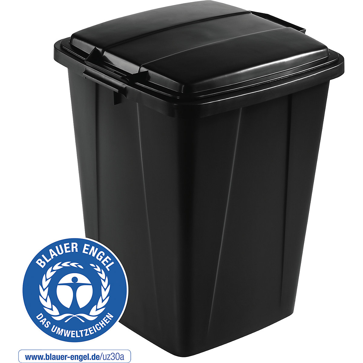 Coletor de materiais recicláveis DURABIN® ECO – DURABLE, capacidade 90 l, AxLxP 610 x 520 x 490 mm, preto-0