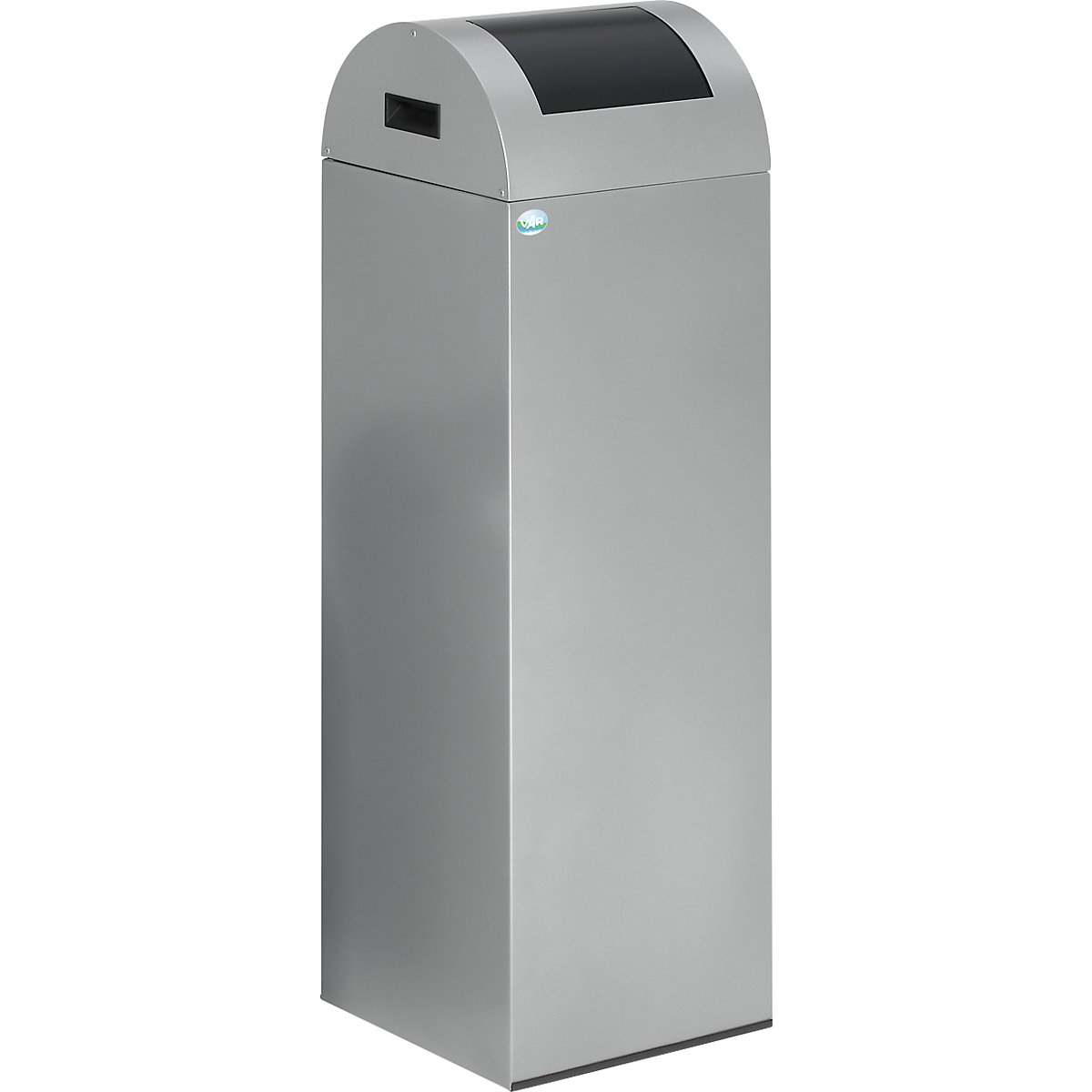 Coletor de materiais recicláveis autoextintor – VAR, volume 89 l, AxLxP 1045 x 320 x 320 mm, prateado, tampa antracite-0