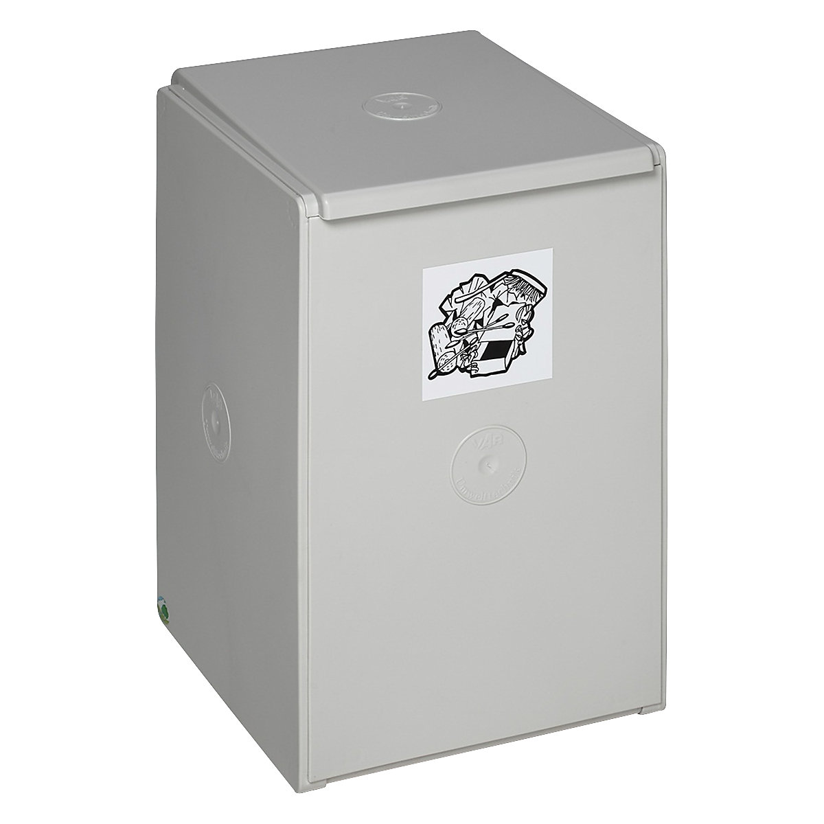 Coletor de materiais recicláveis em plástico – VAR, recipiente individual com capacidade de 60 l, cinzento claro-0