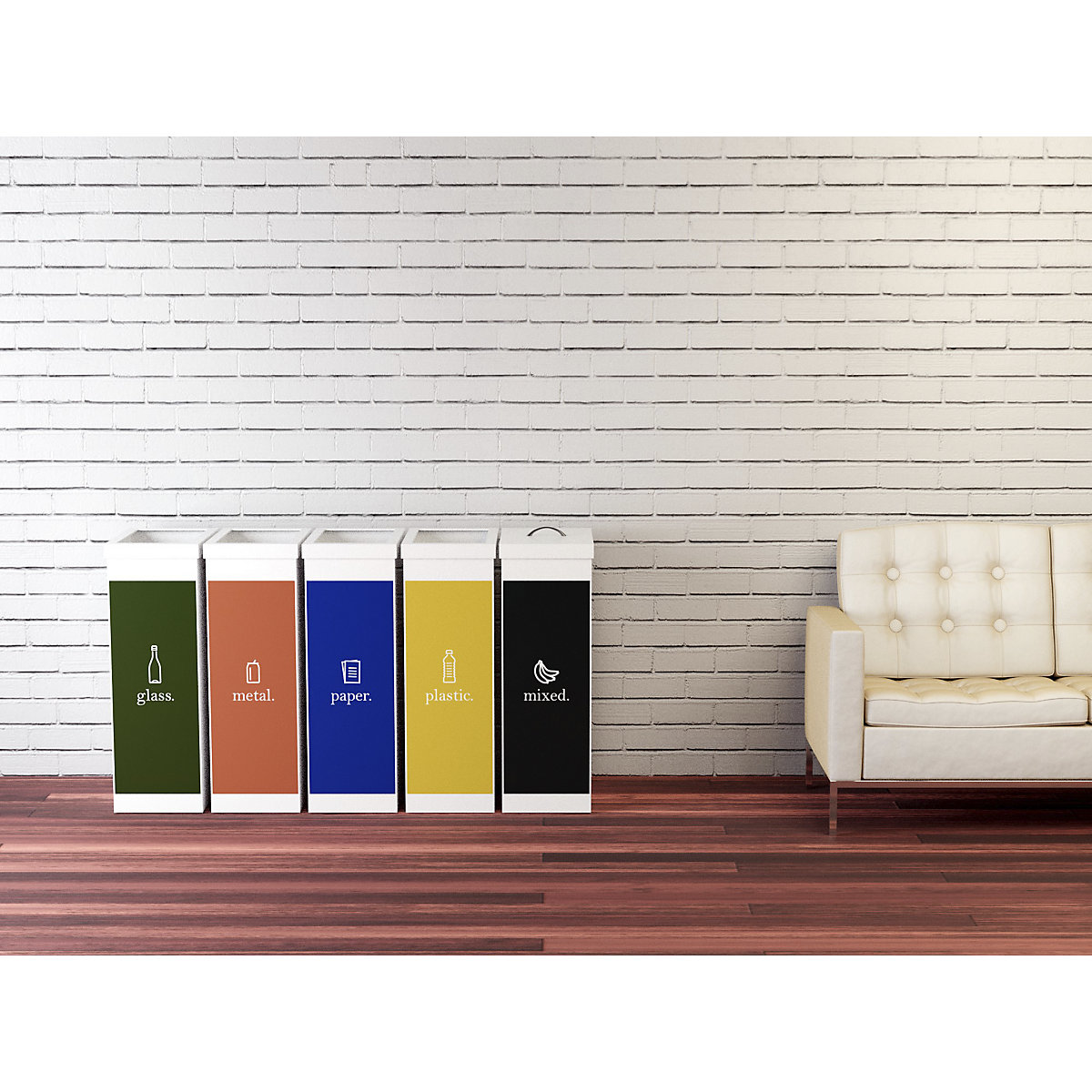 Coletor de materiais recicláveis, plástico (Imagem do produto 4)-3