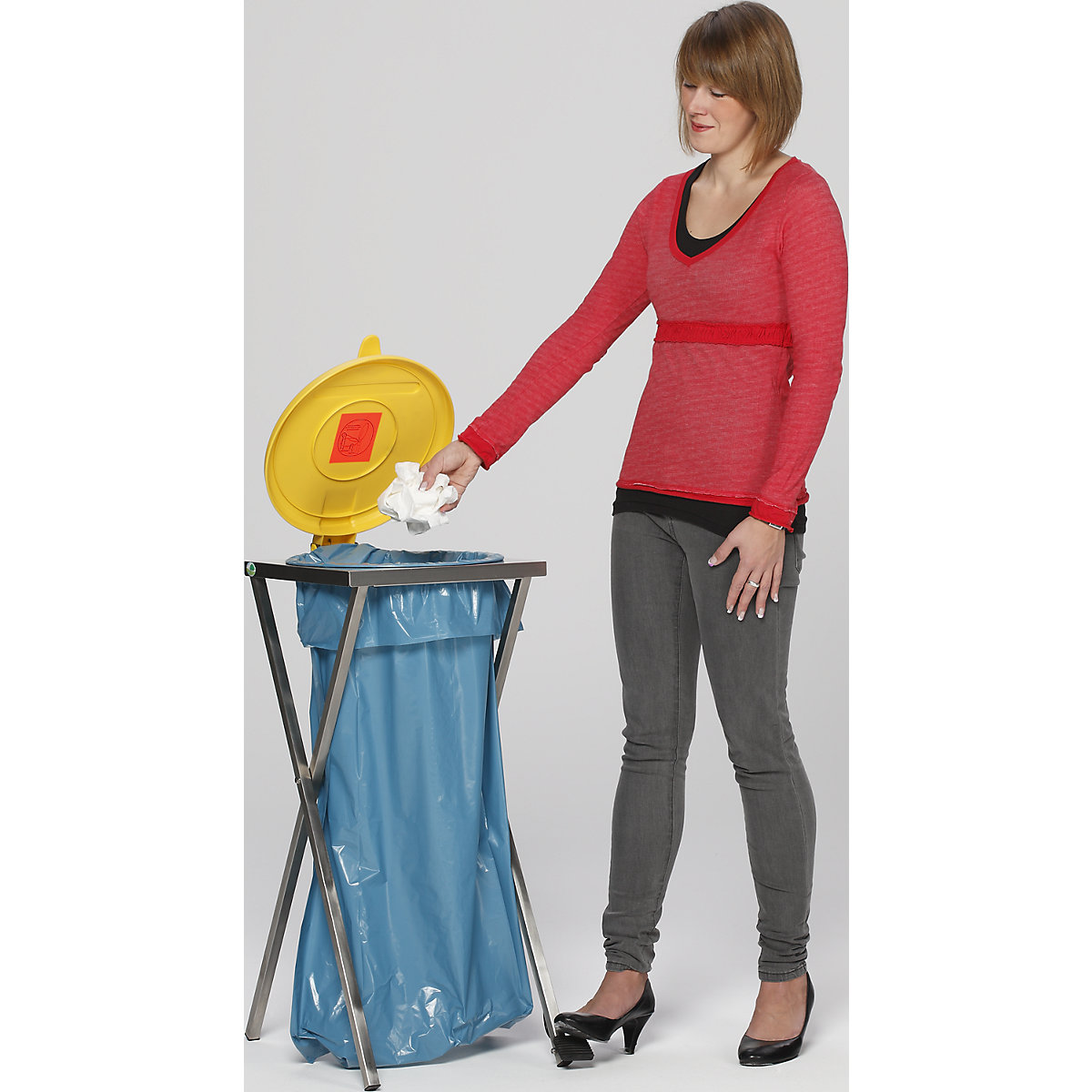 Suporte higiénico para sacos do lixo em aço inoxidável – VAR (Imagem do produto 3)-2
