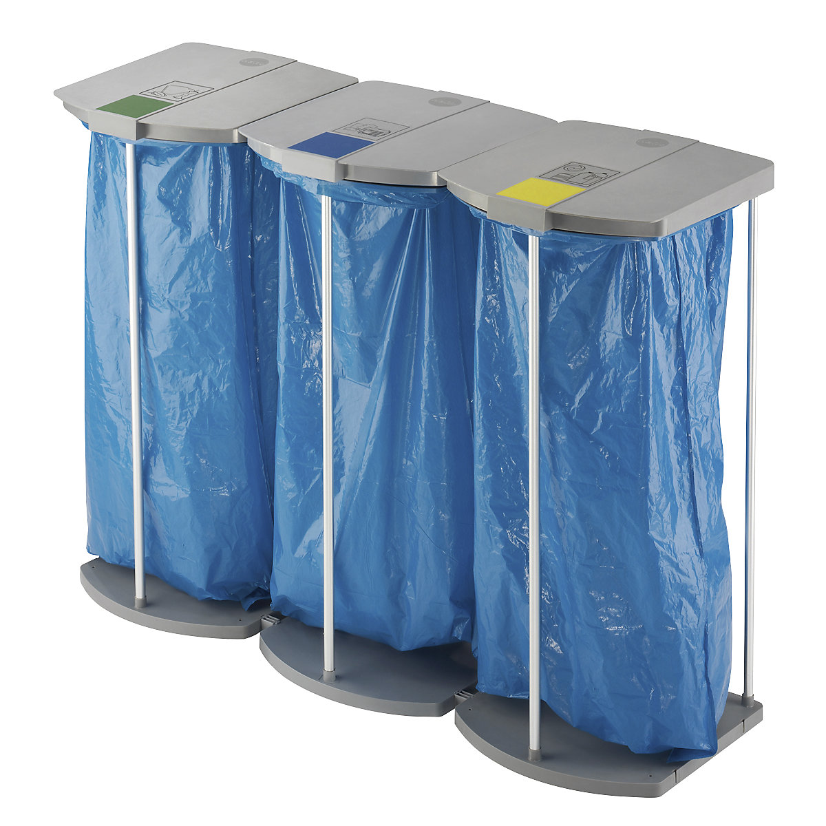 Suporte para sacos do lixo com 250 sacos azuis para materiais recicláveis - Hailo