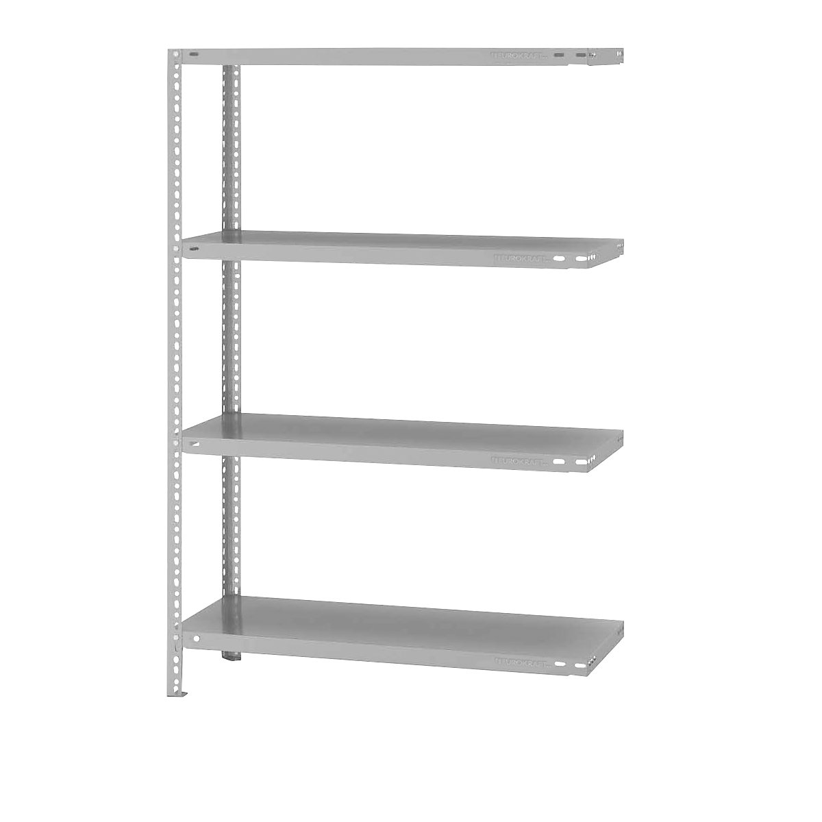 Estante de aparafusar para armazém, RAL 7035, semipesada – eurokraft pro, altura da estante 1500 mm, largura das prateleiras 1000 mm, profundidade 400 mm, estante de ampliação-0