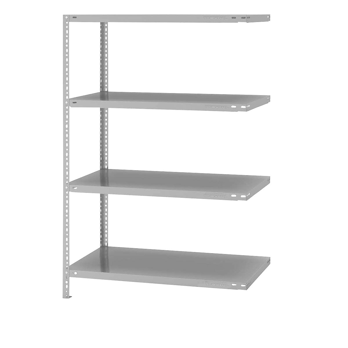Estante de aparafusar para armazém, RAL 7035, semipesada – eurokraft pro, altura da estante 1500 mm, largura das prateleiras 1000 mm, profundidade 600 mm, estante de ampliação-0