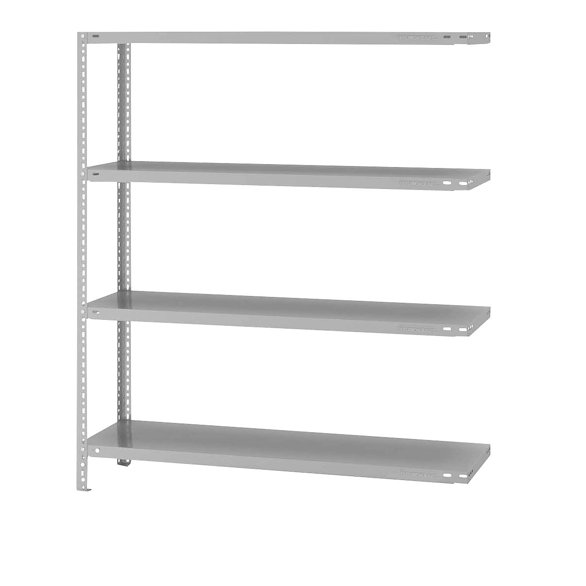 Estante de aparafusar para armazém, RAL 7035, semipesada – eurokraft pro, altura da estante 1500 mm, largura das prateleiras 1300 mm, profundidade 400 mm, estante de ampliação-0