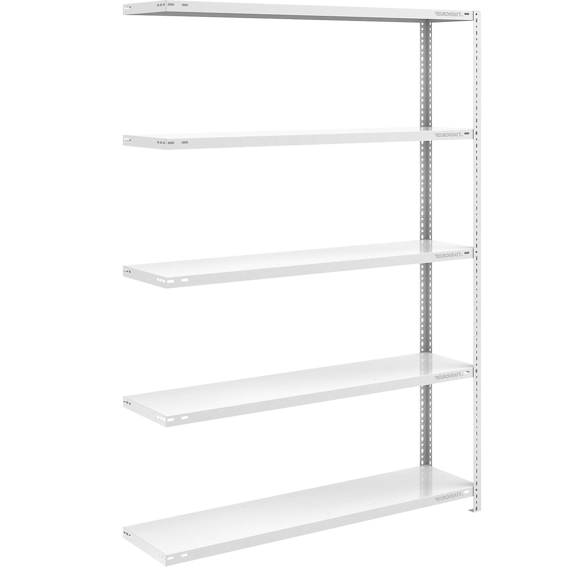 Estante de aparafusar para armazém, RAL 7035, semipesada – eurokraft pro, altura da estante 2000 mm, largura das prateleiras 1300 mm, profundidade 400 mm, estante de ampliação-0