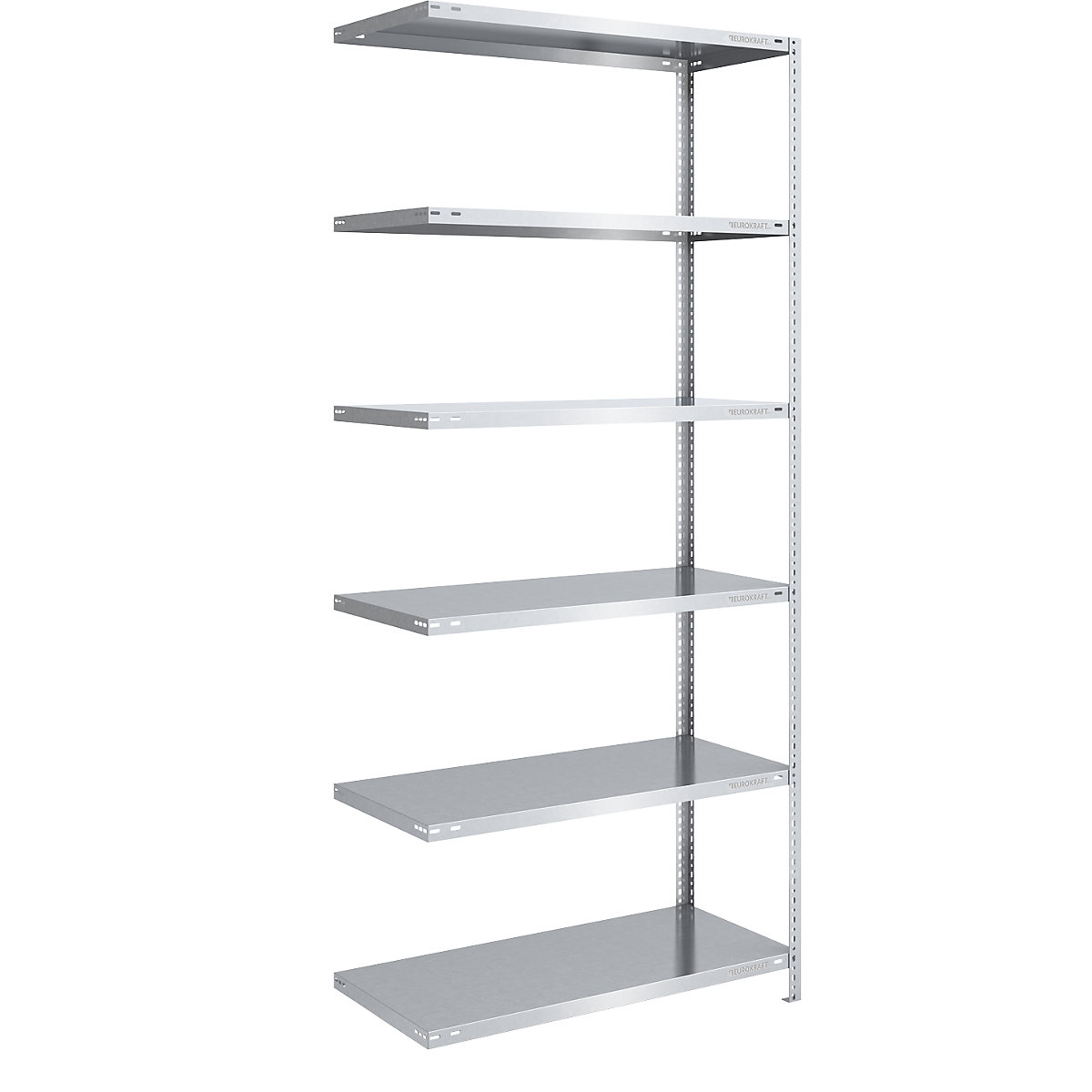 Estante de aparafusar para armazém, galvanizada, semipesada – eurokraft pro, altura da estante 2500 mm, largura das prateleiras 1000 mm, profundidade 600 mm, estante de ampliação-0