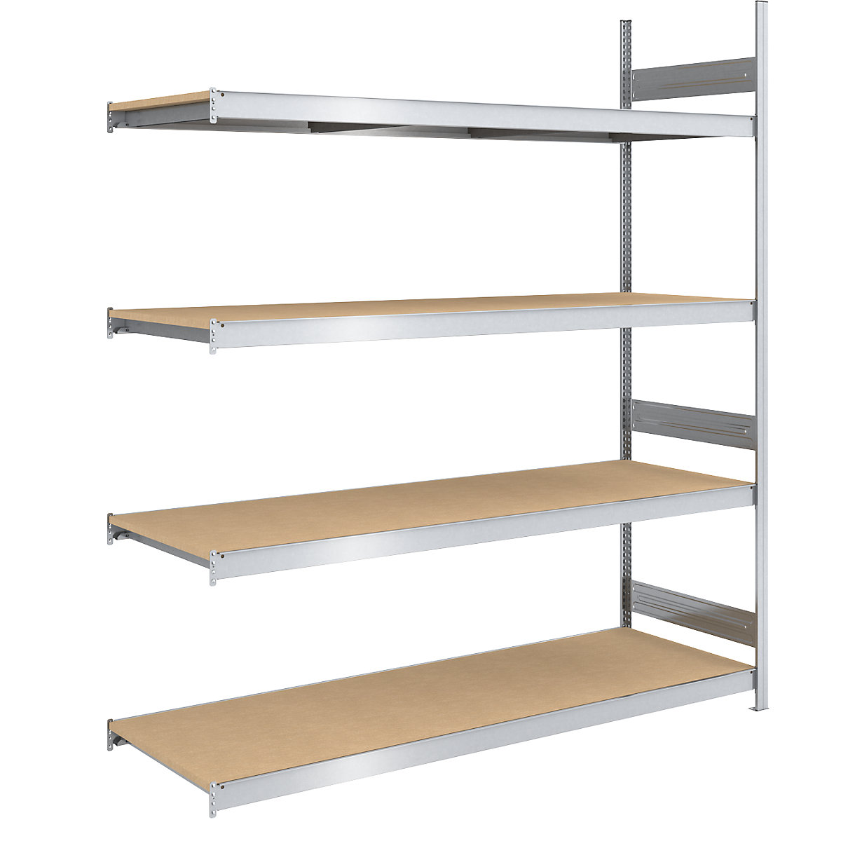 Estante de encaixar de grandes compartimentos com placas em aglomerado – hofe, altura 2500 mm, largura 2000 mm, carga por módulo 1750 kg, profundidade 800 mm, estante adicional-0