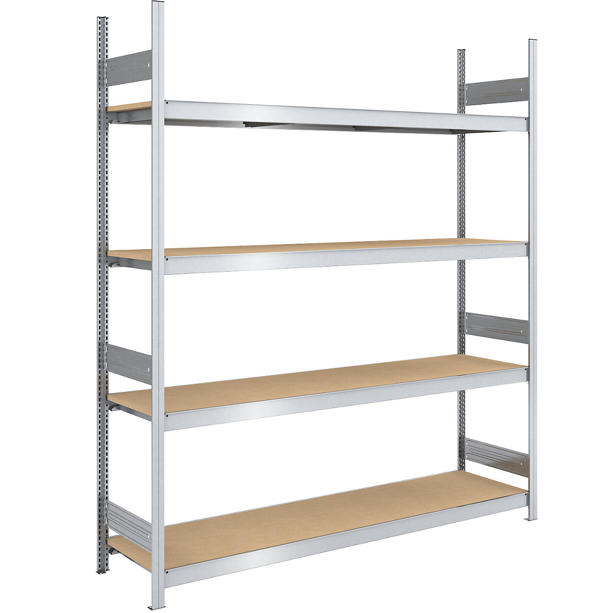 Estante de encaixar de grandes compartimentos com placas em aglomerado – hofe, altura 2500 mm, largura 2000 mm, carga por módulo 1750 kg, profundidade 600 mm, estante base-0
