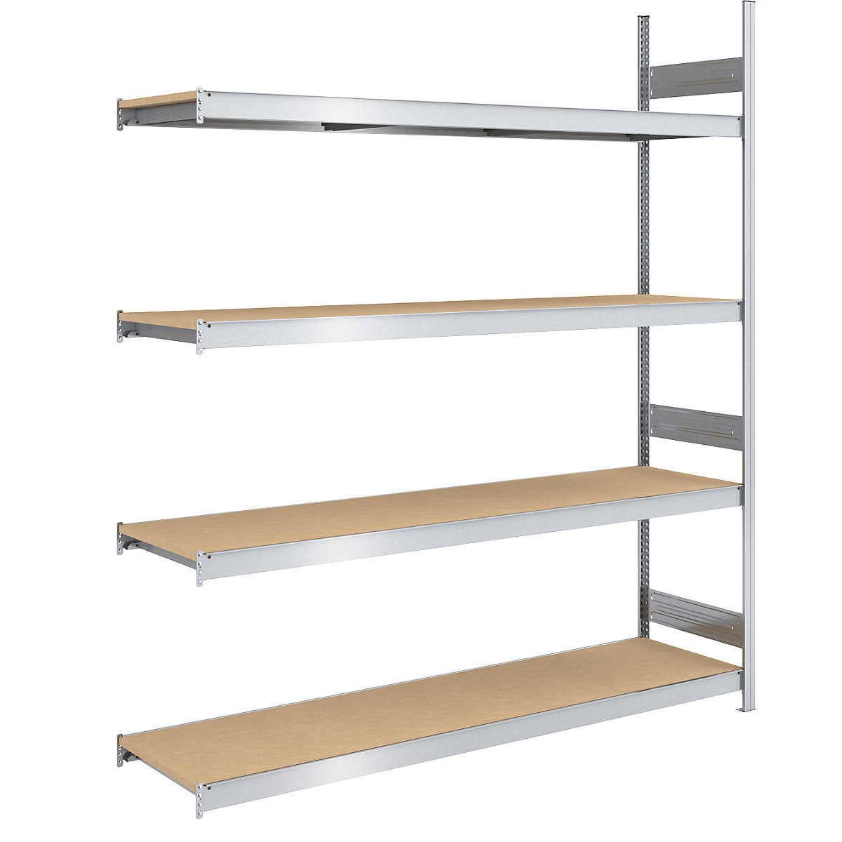 Estante de encaixar de grandes compartimentos com placas em aglomerado – hofe, altura 2500 mm, largura 2000 mm, carga por módulo 1750 kg, profundidade 600 mm, estante adicional-0