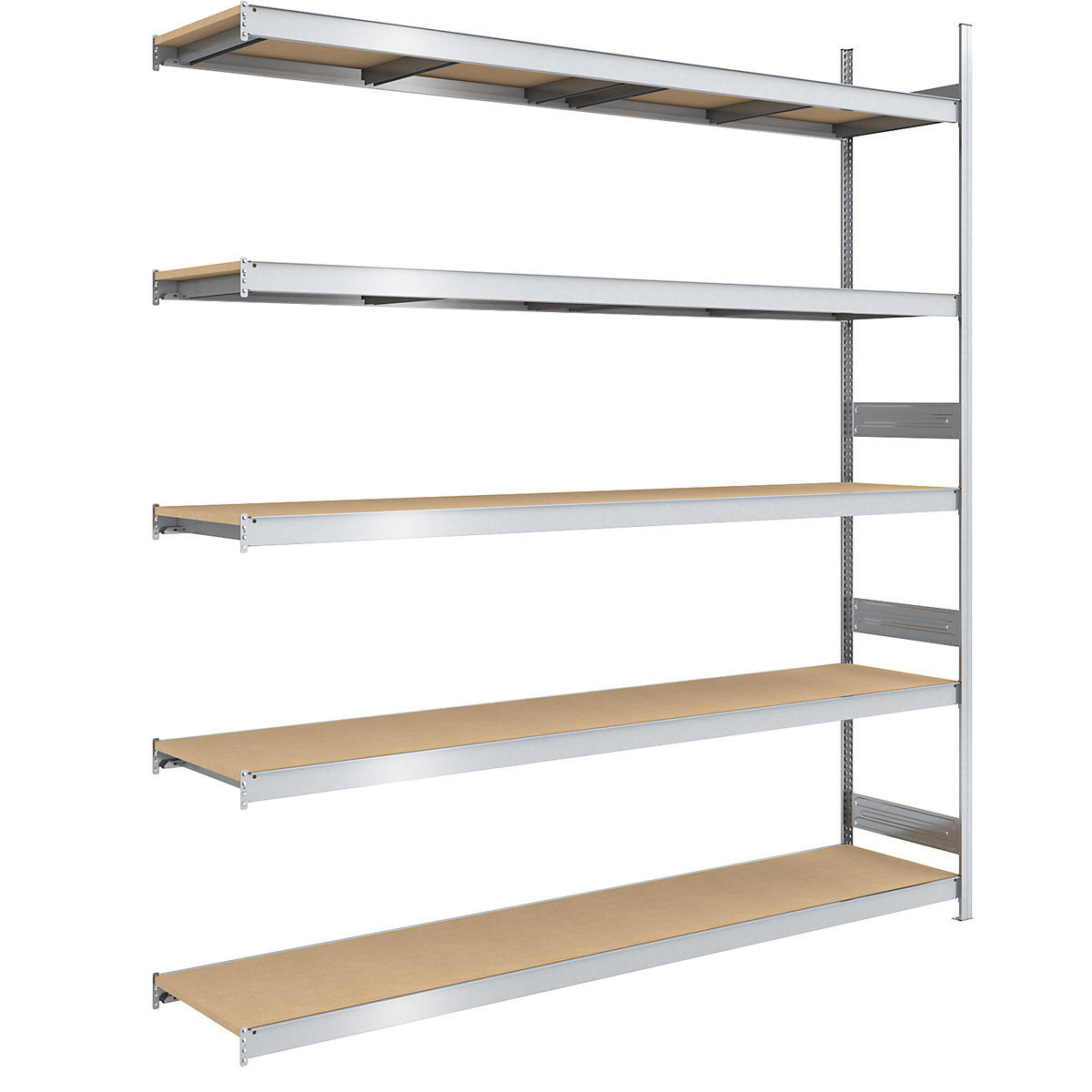 Estante de encaixar de grandes compartimentos com placas em aglomerado – hofe, altura 3000 mm, largura 2500 (2 x 1250) mm, carga por módulo 2000 kg, profundidade 600 mm, estante adicional-0