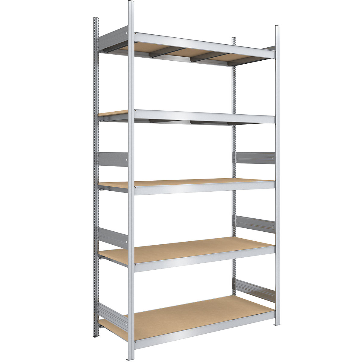 Estante de encaixar de grandes compartimentos com placas em aglomerado – hofe, altura 3000 mm, largura 1500 mm, carga por módulo 2000 kg, profundidade 800 mm, estante base-0