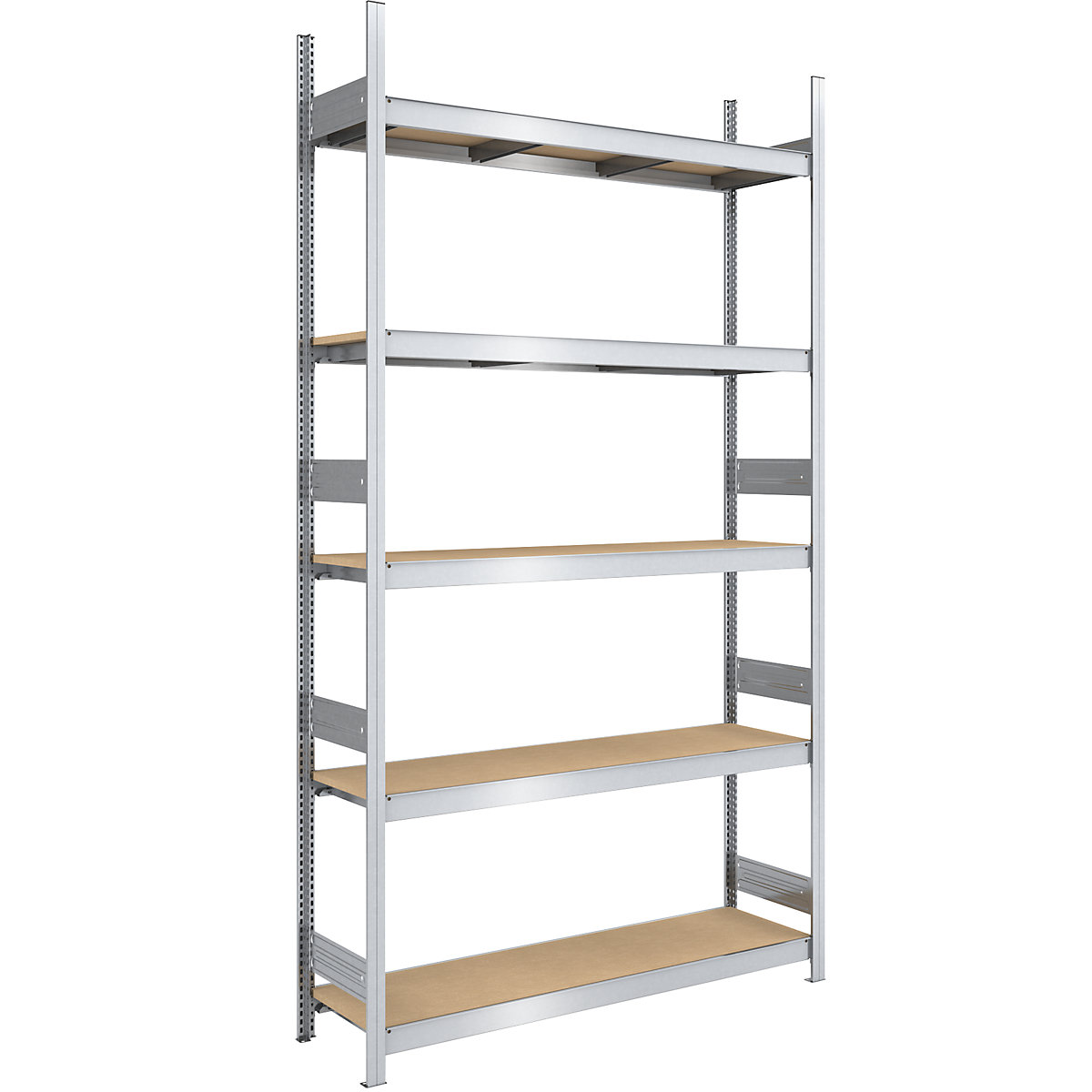 Estante de encaixar de grandes compartimentos com placas em aglomerado – hofe, altura 3000 mm, largura 1500 mm, carga por módulo 2000 kg, profundidade 500 mm, estante base-0