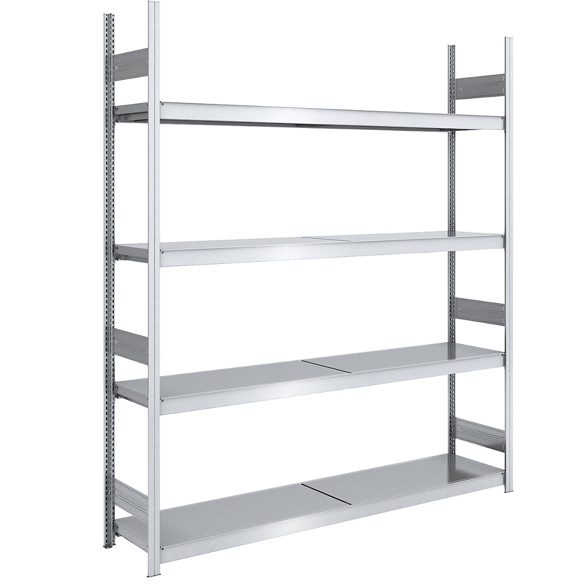 Estante de encaixar de grandes compartimentos com prateleiras de aço – hofe, altura 2500 mm, largura da prateleira 2000 mm, profundidade da prateleira 500 mm, estante base-0