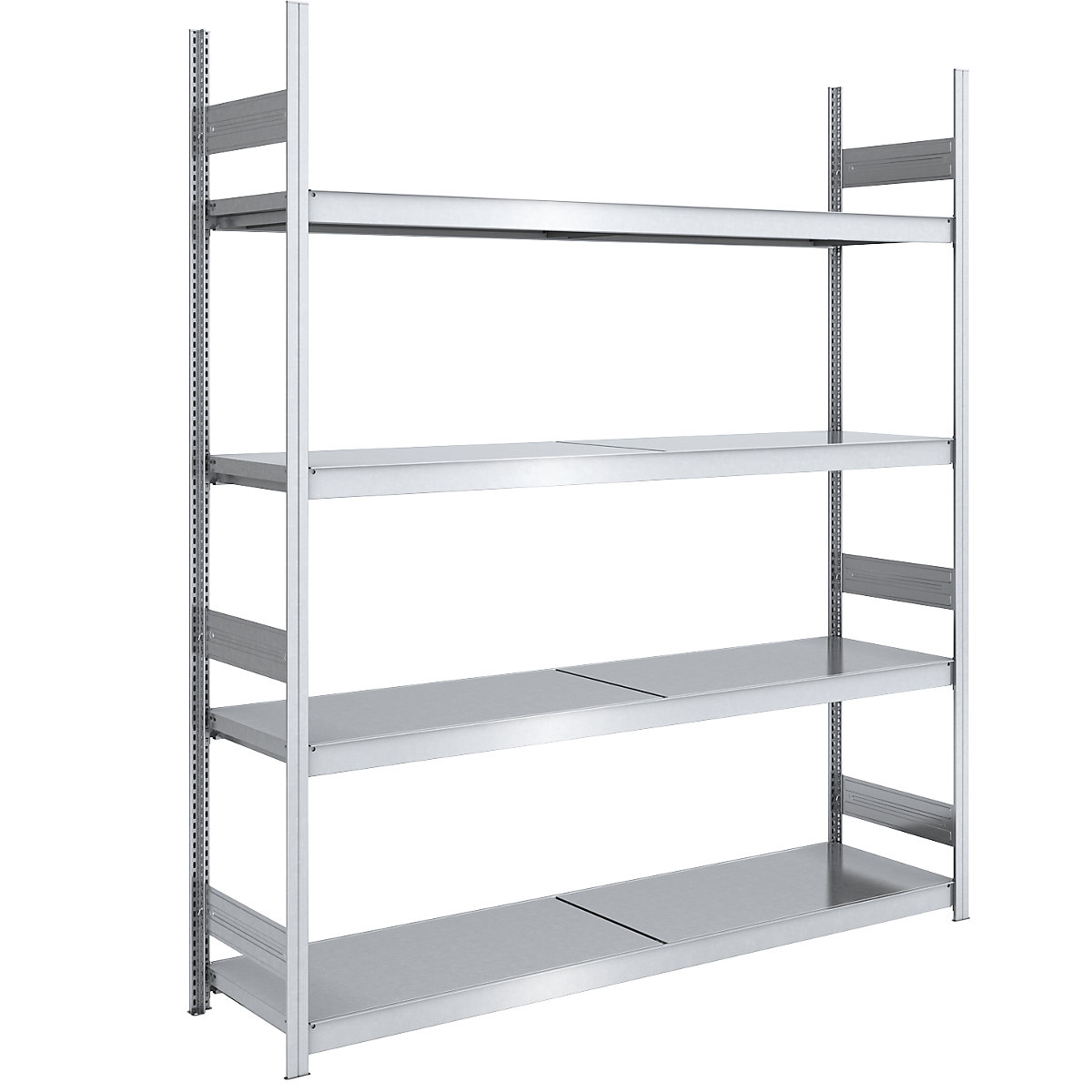 Estante de encaixar de grandes compartimentos com prateleiras de aço – hofe, altura 2500 mm, largura da prateleira 2000 mm, profundidade da prateleira 600 mm, estante base-0