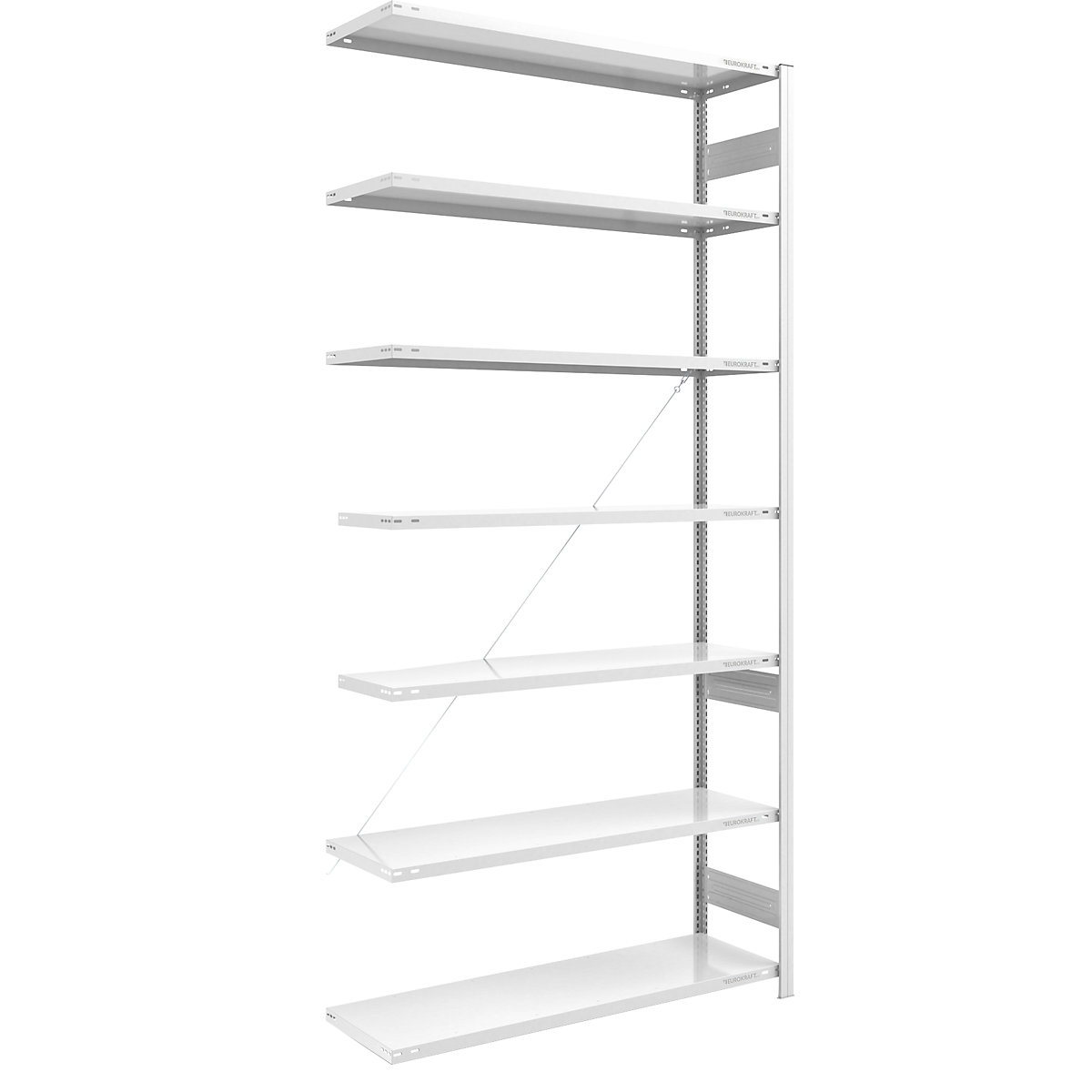 Estante de encaixar de prateleiras grandes, RAL 7035 – eurokraft pro, altura da estante 3000 mm, carga por estante 1700 kg, construção leve, estante adicional, largura x profundidade 1300 x 500 mm-0