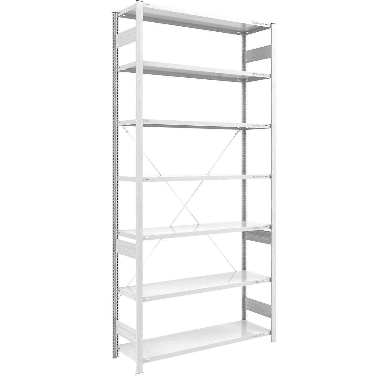 Estante de encaixar de prateleiras grandes, RAL 7035 – eurokraft pro, altura da estante 3000 mm, carga por estante 1700 kg, construção leve, estante básica, largura x profundidade 1300 x 500 mm-0