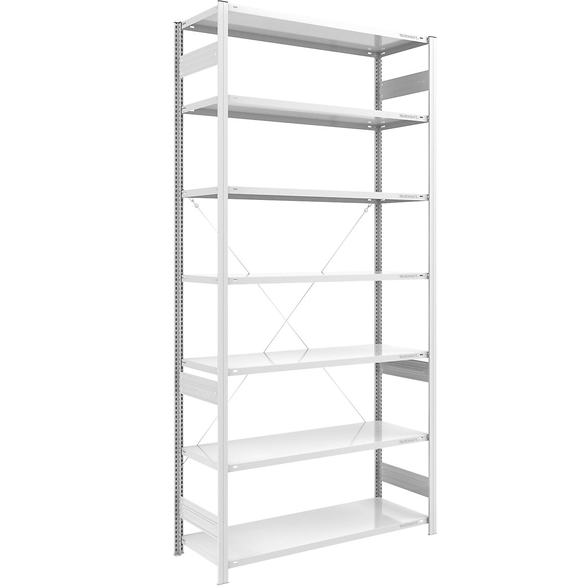Estante de encaixar de prateleiras grandes, RAL 7035 – eurokraft pro, altura da estante 3000 mm, carga por estante 1700 kg, construção leve, estante básica, largura x profundidade 1300 x 600 mm-0