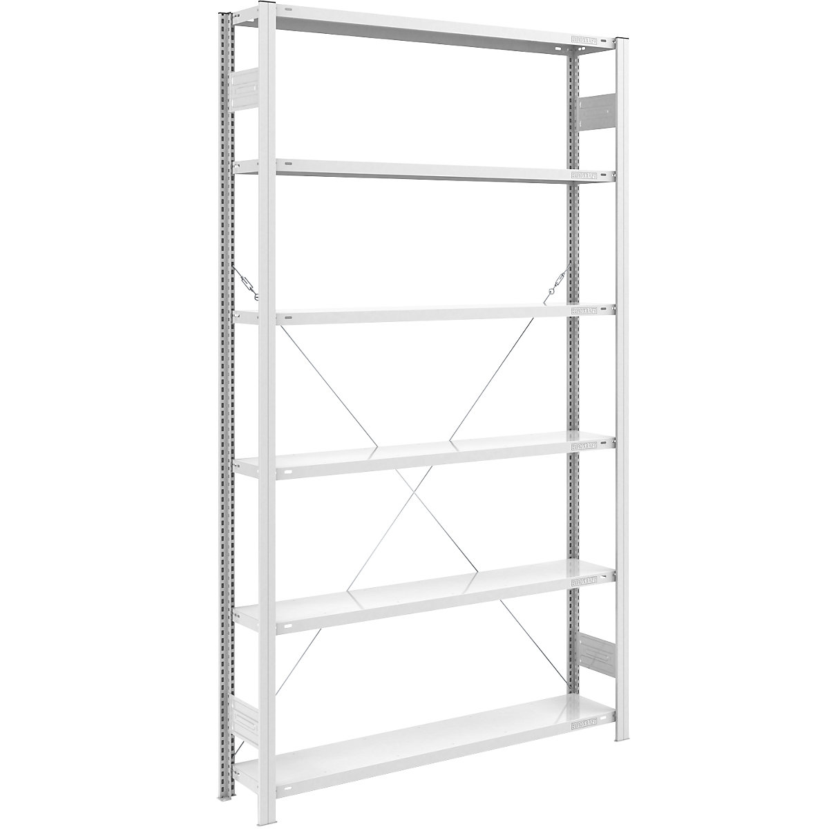 Estante de encaixar de prateleiras grandes, RAL 7035 – eurokraft pro, altura da estante 2500 mm, carga por módulo 1000 kg, estante base, largura x profundidade 1300 x 300 mm-0