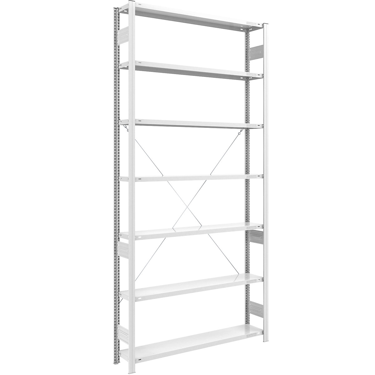 Estante de encaixar de prateleiras grandes, RAL 7035 – eurokraft pro, altura da estante 3000 mm, carga por estante 1700 kg, construção leve, estante base, largura x profundidade 1300 x 300 mm-0