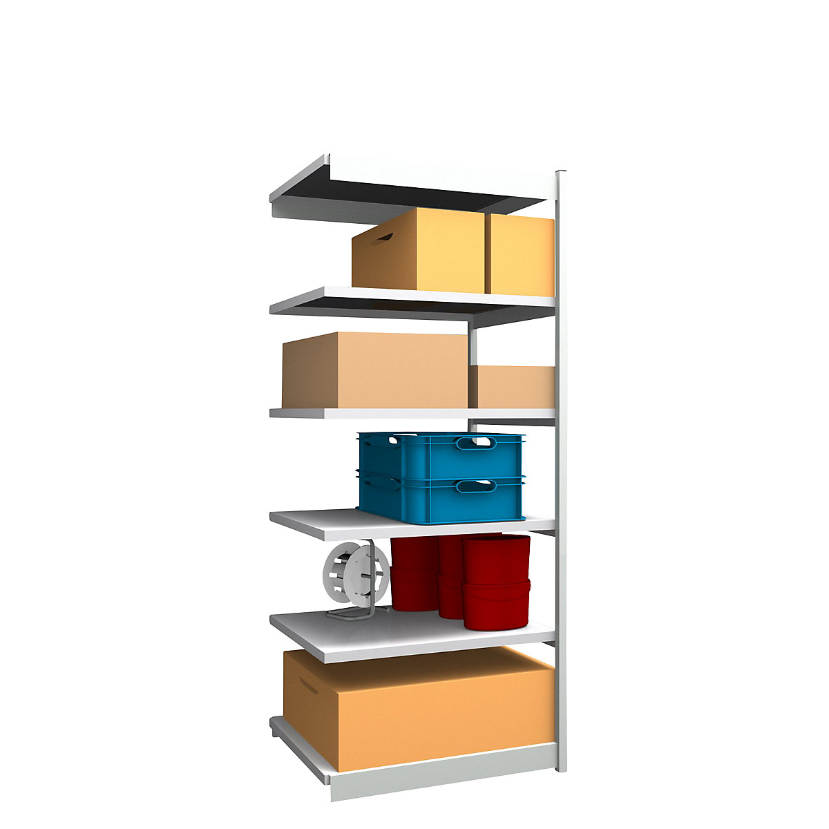 Estante de encaixar estável, de um lado – hofe, altura da estante 2500 mm, cinzento claro/galvanizado, largura da prateleira 1025 mm, estante adicional, largura x profundidade 1025 x 800 mm-0