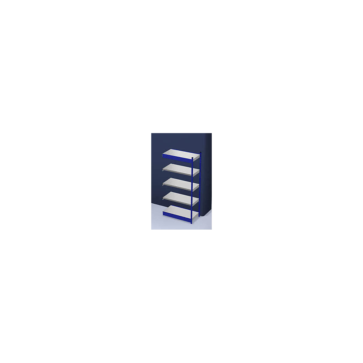 Estante de encaixar estável, de um lado – hofe, altura da estante 2000 mm, azul / galvanizado, largura da prateleira 1025 mm, estante adicional, largura x profundidade 1025 x 500 mm-0