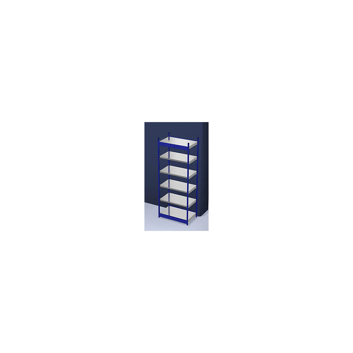 Estante de encaixar estável, de um lado – hofe, altura da estante 2500 mm, azul / galvanizado, largura da prateleira 1025 mm, estante básica, largura x profundidade 1025 x 600 mm-0