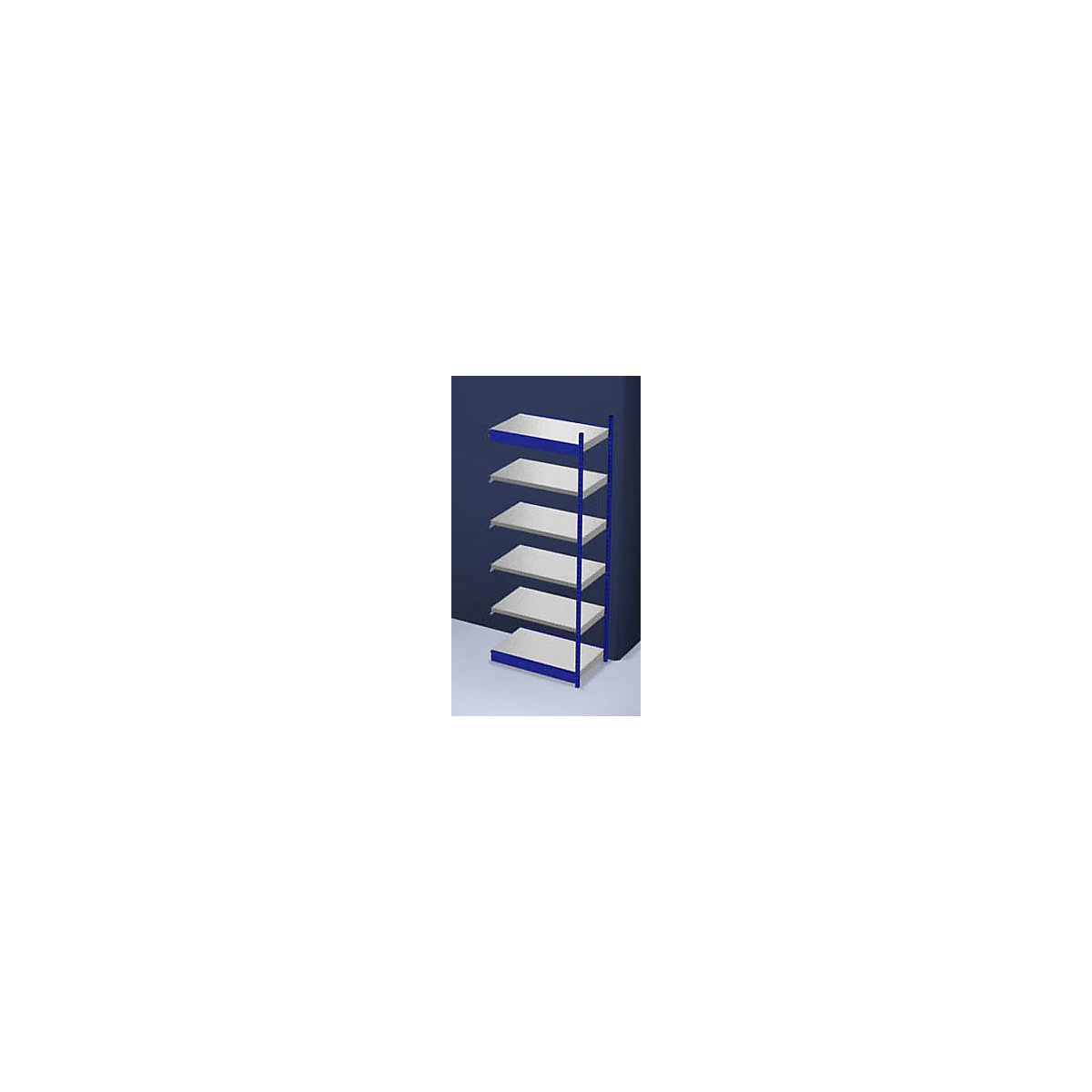 Estante de encaixar estável, de um lado – hofe, altura da estante 2500 mm, azul / galvanizado, largura da prateleira 1025 mm, estante adicional, largura x profundidade 1025 x 600 mm-0