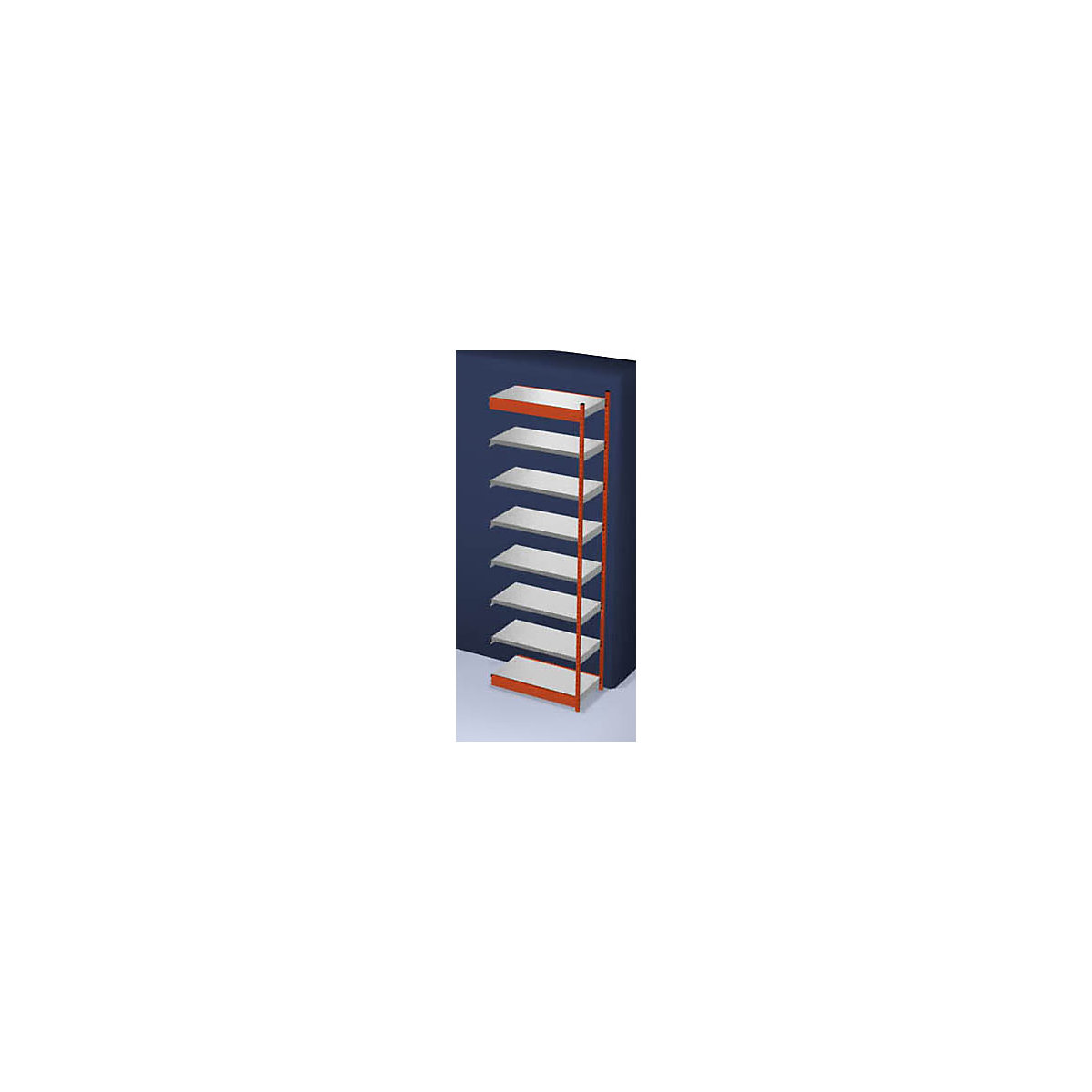 Estante de encaixar estável, de um lado – hofe, altura da estante 3000 mm, laranja / galvanizado, largura da prateleira 1025 mm, estante adicional, largura x profundidade 1025 x 500 mm-0