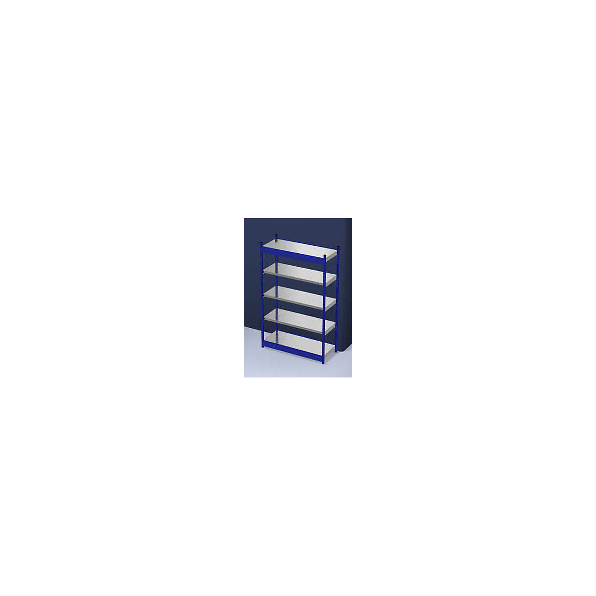 Estante de encaixar estável, de um lado – hofe, altura da estante 2000 mm, azul / galvanizado, largura da prateleira 1325 mm, estante básica, largura x profundidade 1325 x 500 mm-0